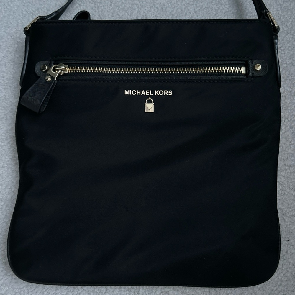 Michael Kors Large Kelsey Nylon Black Crossbody Handbag